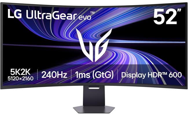 LG 52G930B-B 52" Ultragear evo G9 5K2K 240Hz 1ms Curved 1000R,VESA DisplayHDR 600, DP 2.1, HDMI 2.1, USB-C 90W PD, Tilt/Height/Swivel Stand– Gaming Monitor